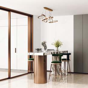 现代吧台吧椅组合3D模型下载